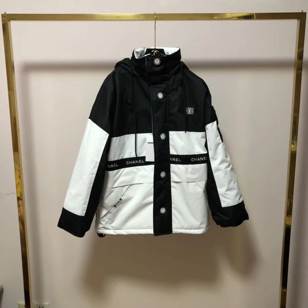 

winter new luxurious brands design back circle logos cotton winterbreaker jackets coat men women outdoor streetwear sweatshirt hoodies, Blue;black