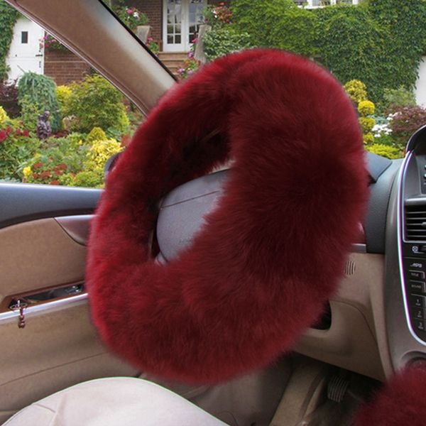 

3pcs/set soft wool steering wheel/handbrake/shift gear covers fluffy for car