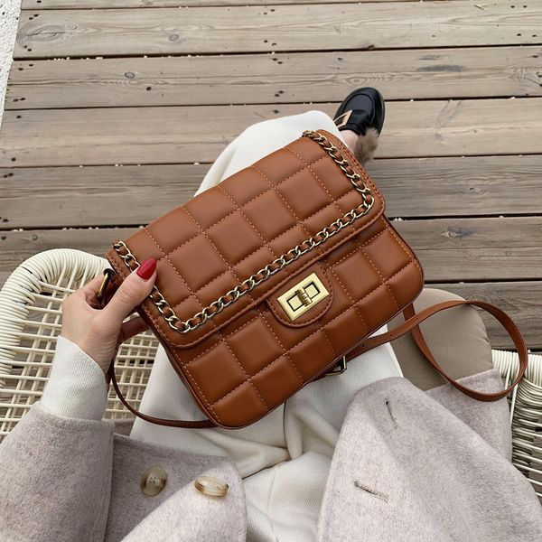 

bag women's bag 2019 new style foreign style chain lingge small square netred versatile single shoulder messenger