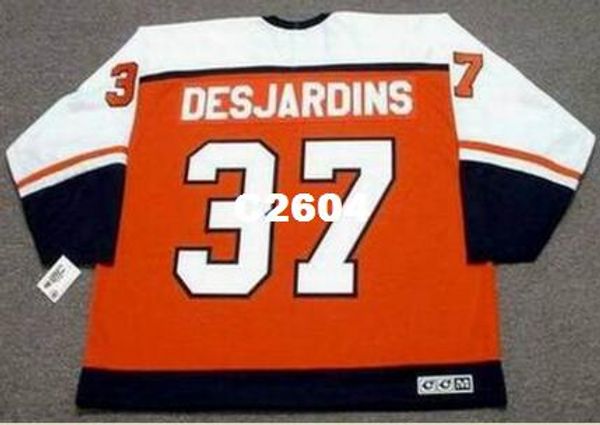 

mens #37 eric desjardins philadelphia flyers 1997 ccm vintage retro home hockey jersey or custom any name or number retro jersey, Black