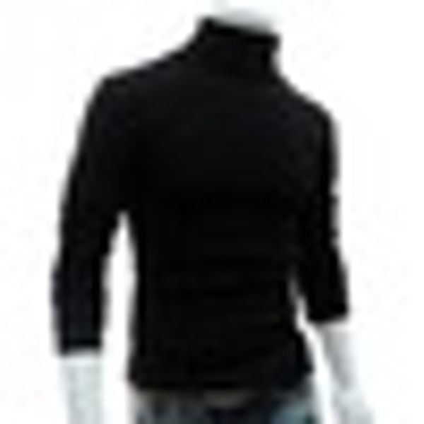 

2018 new autumn mens pullover casual knitted sweaters male turtleneck man's black solid knitwear slim brand clothing sweater, White;black