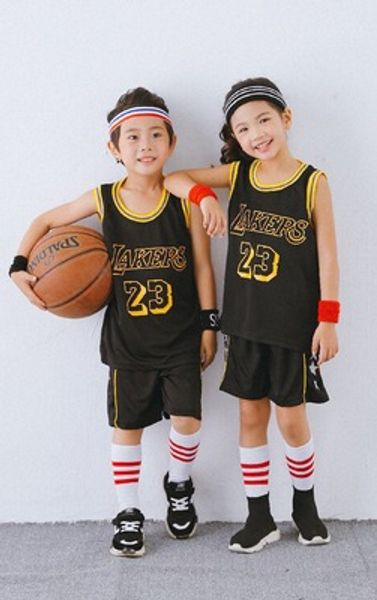

fashion athletic basketball colothes for kids size xxs xs s m l xl xxl no. 23 yellow white purple black kids basketball suits