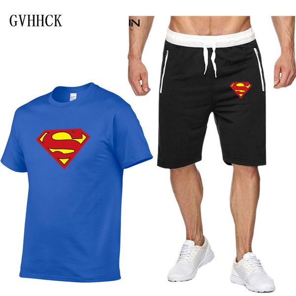 

2019 ment-shirt shorts set men's suits summer breathable short set sportsuits design fashion tracksuit trending, Gray