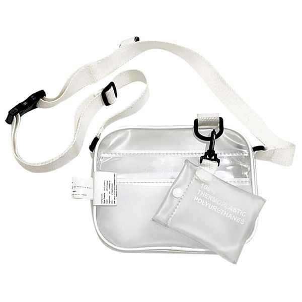 

casual pvc transparent clear women crossbody bags shoulder bag handbag jelly small phone bags with card holder wide straps fla