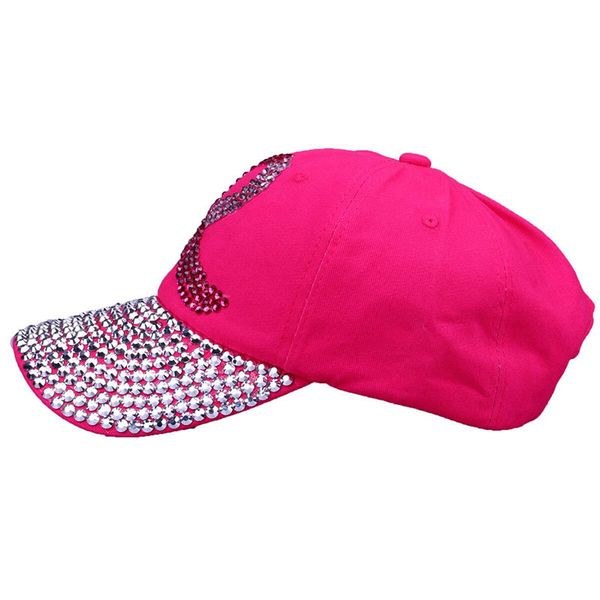 

colored ribbon women studded crystals rhinestones sequins baseball cap pink swag fashion bling casual hat female outdoor hats, Blue;gray