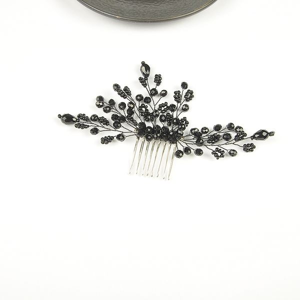 

new arrival black color crystal hair combs bridal women hair accessories handmade head decoration hair ornament jewelry, Golden;white
