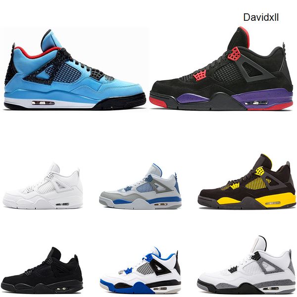 

2019 basketball shoes for men 4 4s bred cactus jack pure money thunder raptor mens trainer athletic new sport designer shoe drop shipping