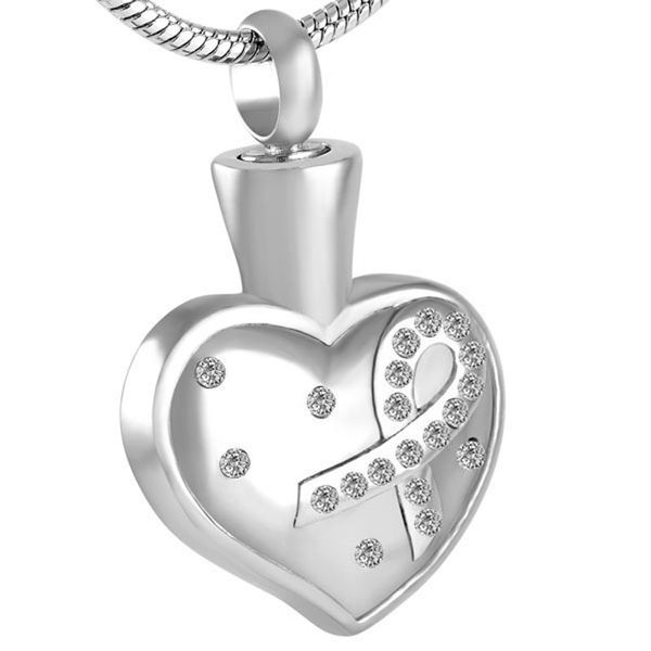 

h8560 новые кремации ювелирные изделия из нержавеющей стали серебряный цвет кристалл ленты урна кулон ожерелье-лучший подарок для матери, Silver