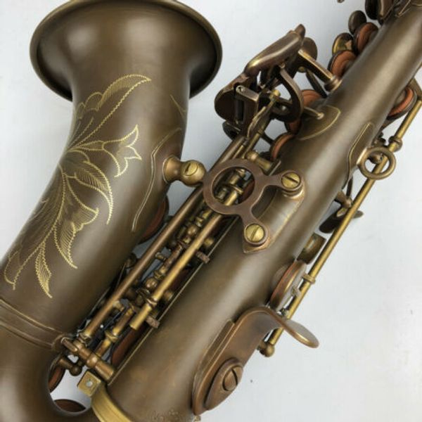 

новый античный медь сопрано саксофон bb изогнутый саксофон высокий f # с случае хорошее состояние пользовательские b плоский саксофон