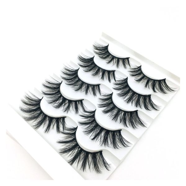 

iflovedekd 5 pairs manufacturers wholesale natural curling make-up eyelashes 3d mink five pairs of fake eyelashes sale
