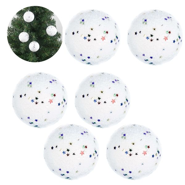 

6pcs starry foam balls oranment christmas decoration hanging balls xmas snowball foam ornaments christmas tree hanging dec