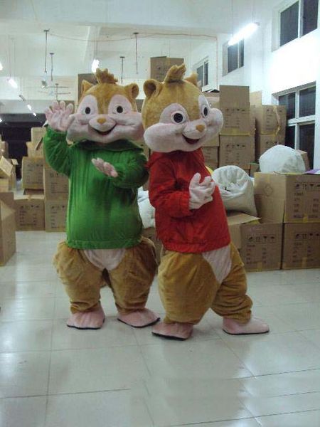2019 Factory hot Alvin And Chipmunks Adult Szie Mascot Costume sales Fancy Dress Party Outfit Spedizione gratuita