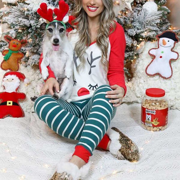 

winter outfits 2 piece set women christmas clothes long sleeve print and pants sweet ladies clothing sets sleepwear sj4411v, White