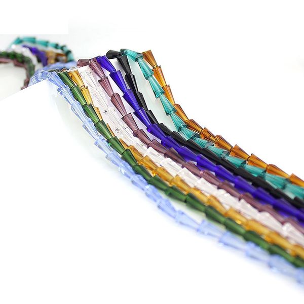 

tower shape wholesale multicolor crystal beads loose glass beads for bracelet ,necklace ,jewelry diy 6*12mm
