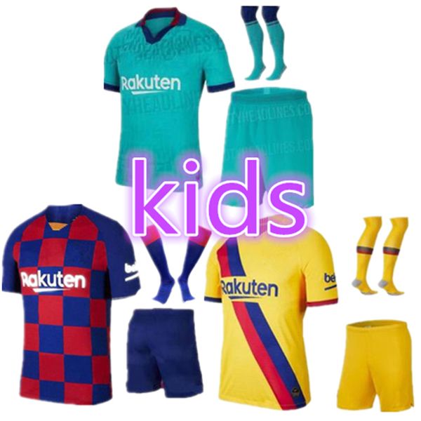 

2019 2020 kids kit green soccer jerseys 19 20 home away red and yellow child survetement kids kit, Black