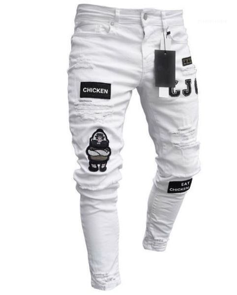 

male mens clothing designer pants 2020 fashion mens skinny jeans mens tight fitting solid color denim pants for, Blue