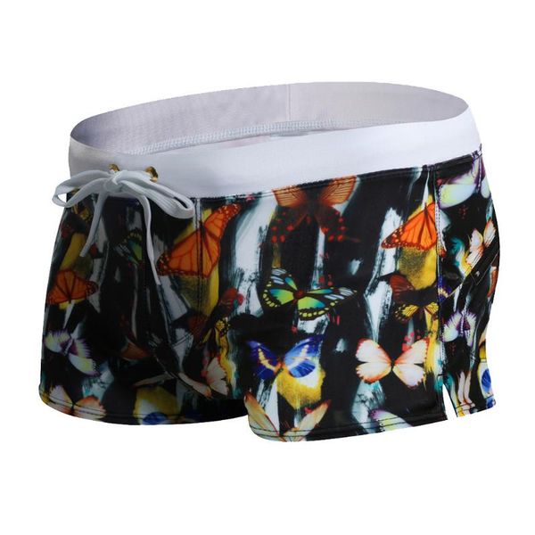 

men multi print swimming elastic fashion men's gradient trunks beach shorts boxer surfing summer swimsuit boxer z507, White;black