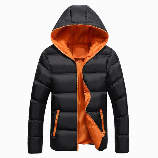 

new winter couple jacket coats casual men's hooded parka men cotton padded jacket plus size 4xl, Tan;black