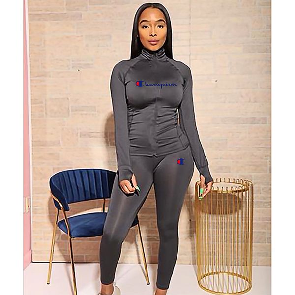 

womens fashion casual brand sports suit autumn and winter new letter printing tight two-piece clothing 2020 new apparel size s-2xl, White