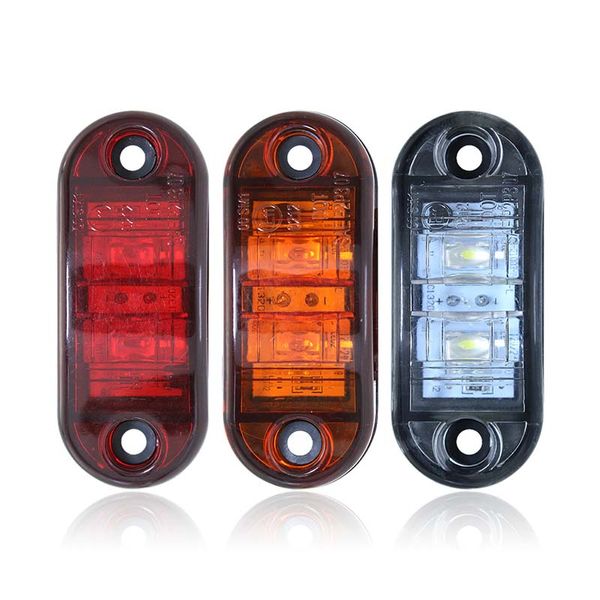 LED-Anzeigeleuchte, LKW-Seitenmarkierungsleuchte, 12–24 V, wasserdicht, für LKW-Anhänger, Bremswarnbeleuchtung, bernsteinfarben, rot, weiß