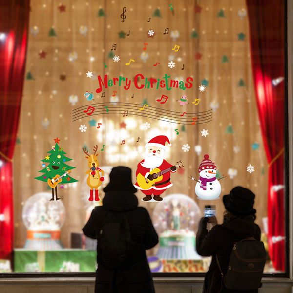 

lot christmas snowflake window sticker winter wall stickers kids room christmas decorations for home new year stickers drop 917