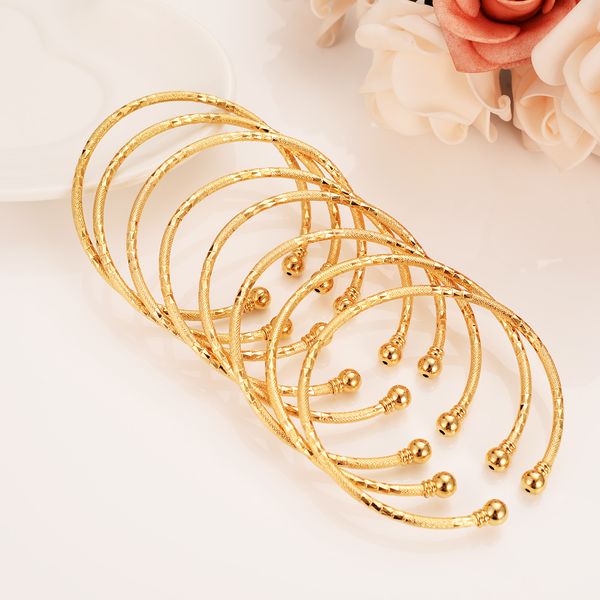 

bangrui fashion africa gold jewelry dubai india bangle jewelry for boys girls18k gold color ethiopian kids bangles bracelet, Black
