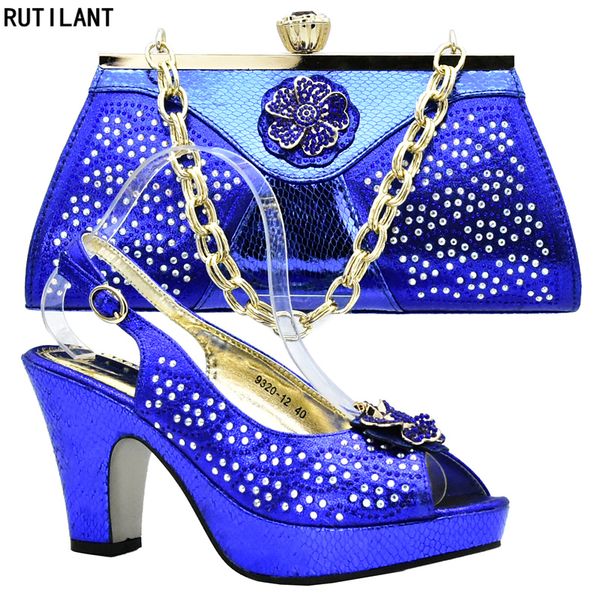 

De igner royal blue color women italian african party pump hoe and bag nigerian women party hoe and bag et african wedding hoe