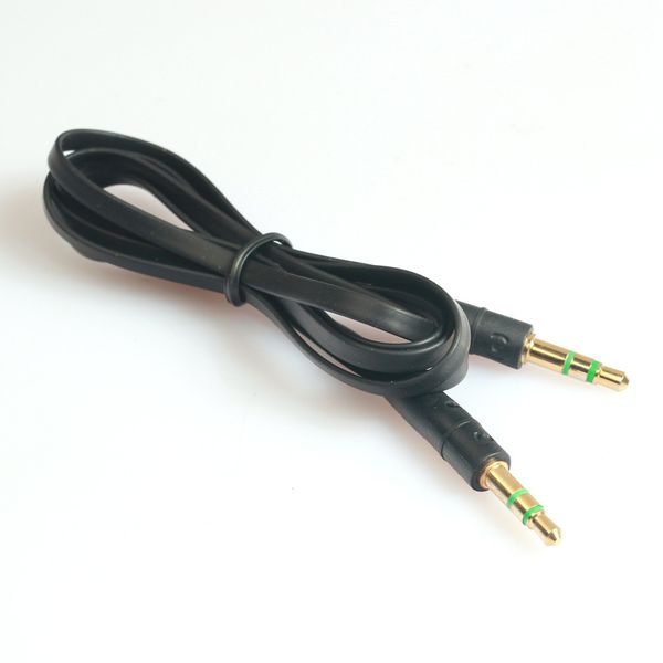 

1m 3.5mm stereo jack plug auxiliary audio to male flat aux cable for iphone ipod macbook y20