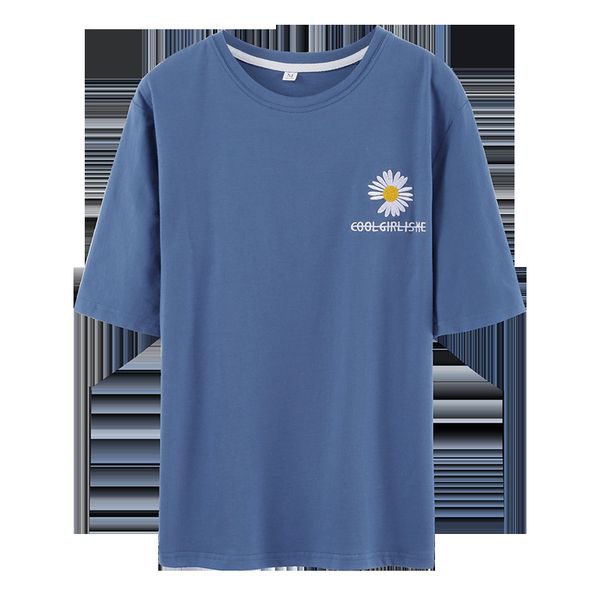 

embroidery sunflower vogue t shirt women cotton100% summer casual tshirts tees harajuku korean graphic 2020 female t-shirt t200707, White