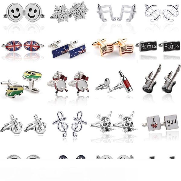 

fancy men cufflinks skull anchor snowflake elephant innovative silver plated shirts suits cuff links jewelry accessories for gift