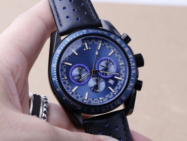 

designer mens watch quartz electronic movement 316l stainless steel case auto date 42mm 12mm casual leather strap men's watch with box, Slivery;brown