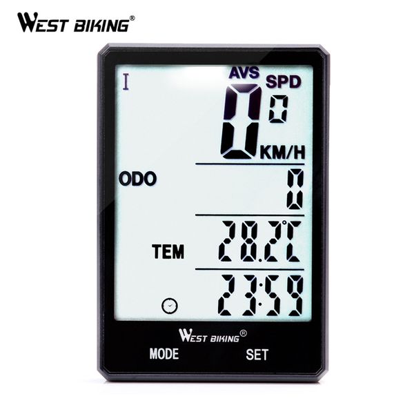 

west biking 2.8 inch bicycle computer large screen speedometer wireless wired waterproof sensor cycling odometer bike computer