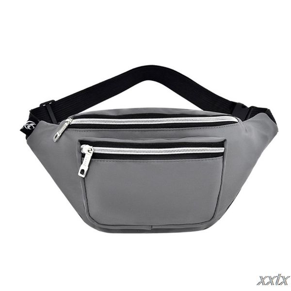 

nylon waist bag mobile phone holder purse double zipper chest handbag a69c