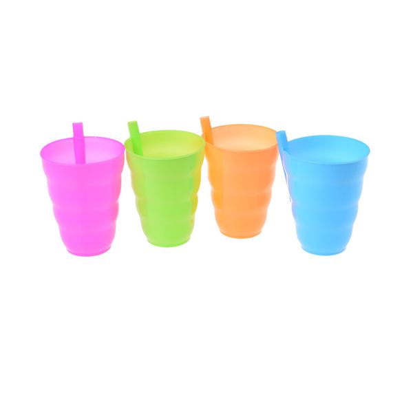 

4pcs/lot Kids Children Infant Baby Sip Cup with Built in Straw Mug Drink Home Colors