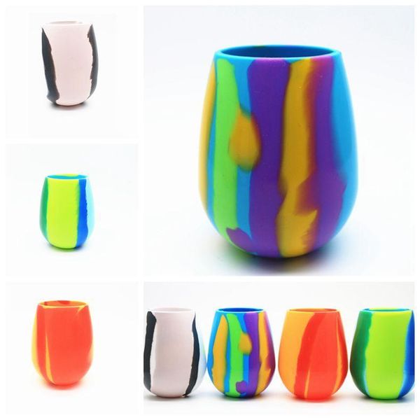 

4 colors 12oz camouflage silicone red wine glass cups beer glass collapsible silicone beer cup drinkware coffee mug cca11724 20pcs