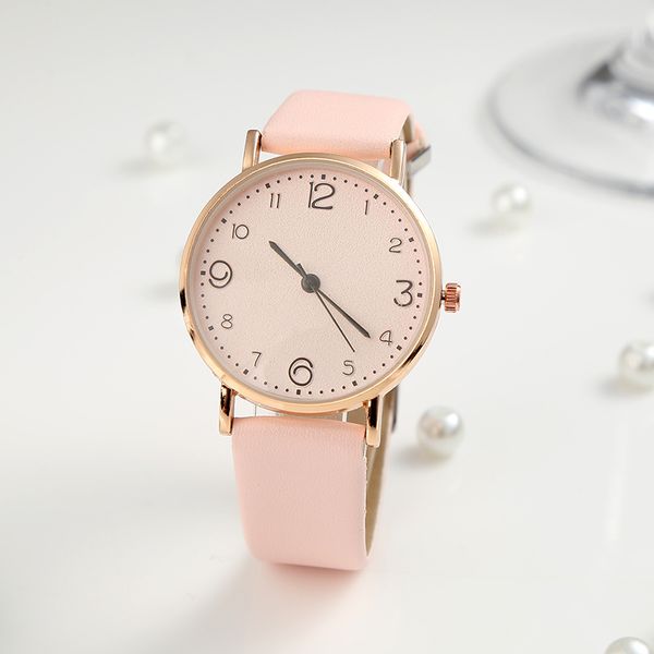 

style fashion cute students women's luxury leather band analog quartz wristwatch golden ladies watch women dress black clock, Slivery;brown