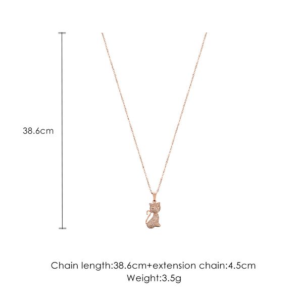 

kitten necklace female small fresh cartoon cat short clavicle chain fashion temperament wild necklace female, Silver
