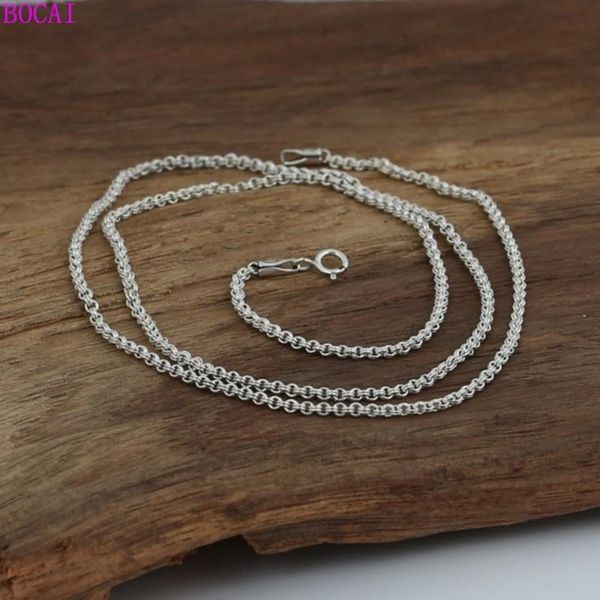 

s925 sterling silver necklace for men and women thai silver new fashion jewelry double cross buckle long necklace and chain