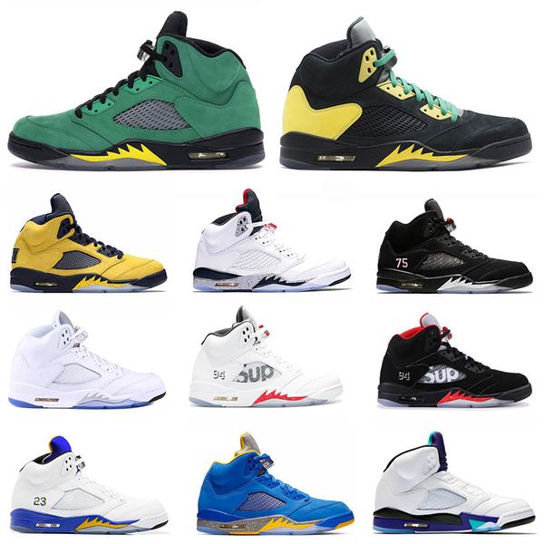 

wholesale 5 jumpman 5s v oregon ducks sup og metallic black paris michigan fab basketball shoes mens olympic designer trainers size5.5-13