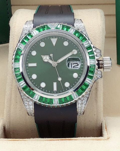 

2020, luxury 40mm dial automatic mechanical drill outer ring watch fashion rubber strap watch ladies date watch, Slivery;brown