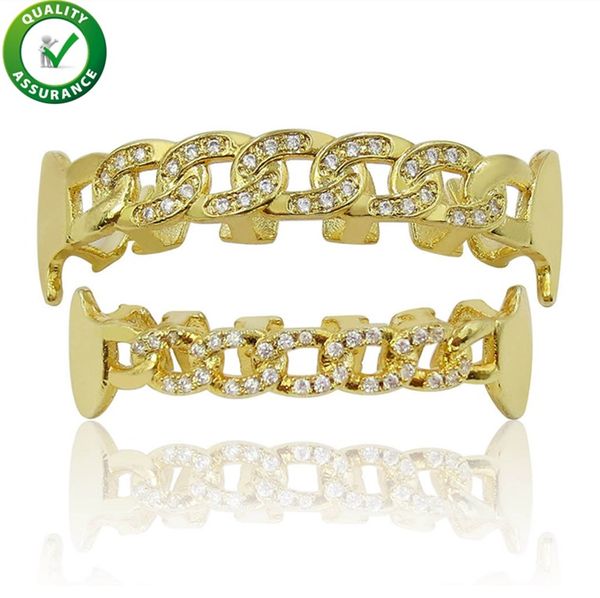 

hip hop jewelry teeth grillz mens iced out grills luxury designer brand pandora style charms engagement gold silver micro paved cz diamond, Black