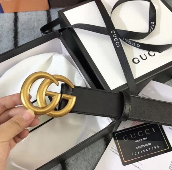 

ORIGINAL BOX + BELT.New high quality man belt real leahter with gold buckle fashion casual g waist designers belts for men women hot new. h