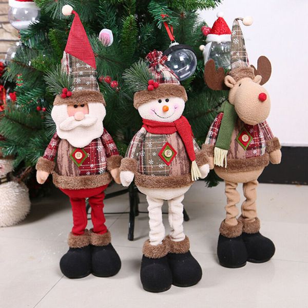 

48cm snowman elk santa standing dolls christmas ornament xmas home decoration christmas pendant drop ornaments