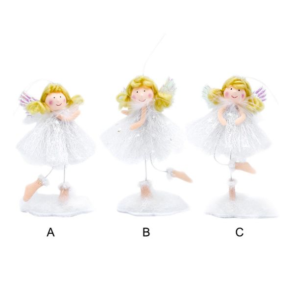 

golden hair plush angel doll christmas pendant xmas tree hanging ornaments holiday home decoation gift