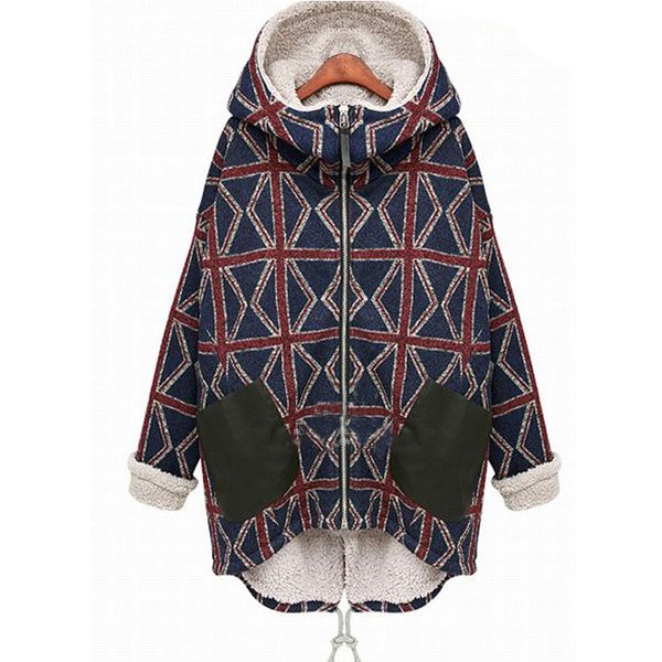 

2018 plus size m- 5xl fashion winter women parkas european style casual geometric bomber jacket thick long ladies basic coat, Black