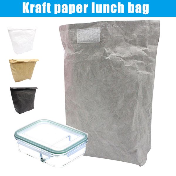 

reusable paper lunch bag durable insulated kraft paper aluminum film bag h66, Blue;pink