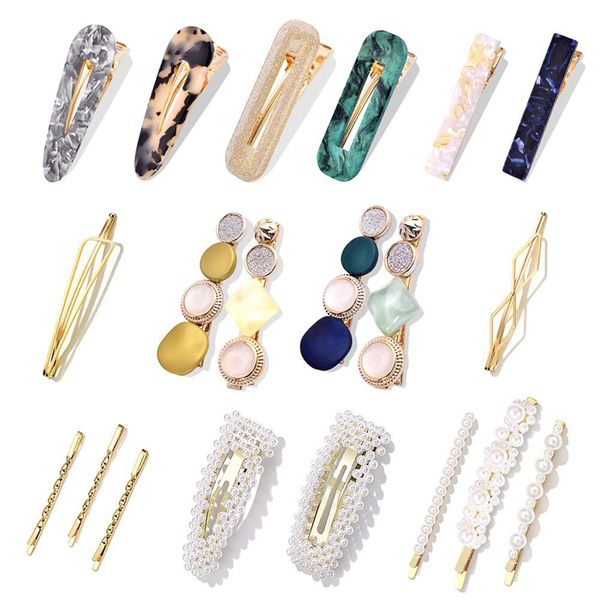 

20pcs pearl hair clips pearls hair barrettes sweet artificial macaron acrylic resin barrettes hairpins for women,ladies and