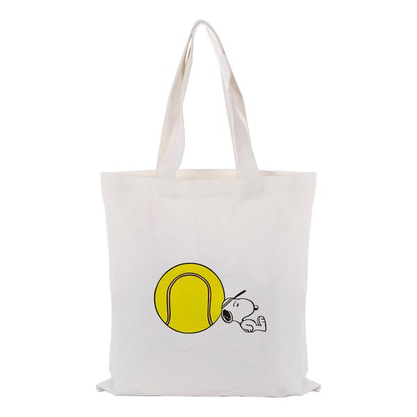 

cute cartoon dog canvas tote bag custom print logo text diy daily use eco ecologicas reusable recycle shopping bag