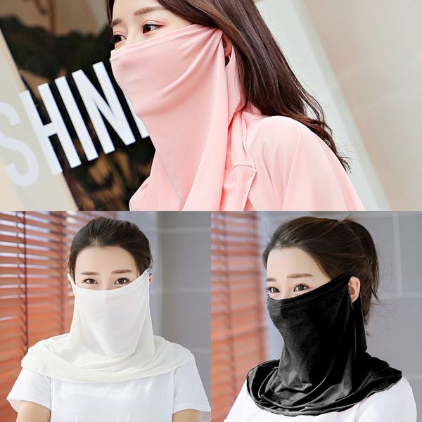 

tznh0 masks scarf shawl masks designer printed face mask anti uv neck sun protection mask outdoor scarf sunshade protective riding mask, Black