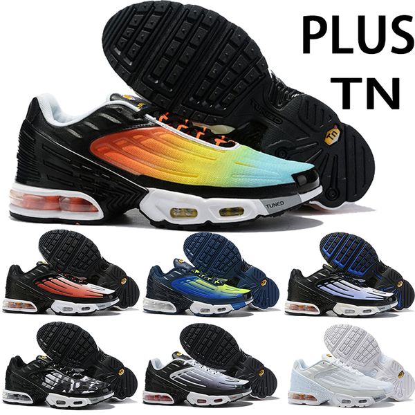 

2020 new plus tn 3 mens running shoes sunset red spider hyper royal blue pink white gold men women fashion designer sneakers, White;red